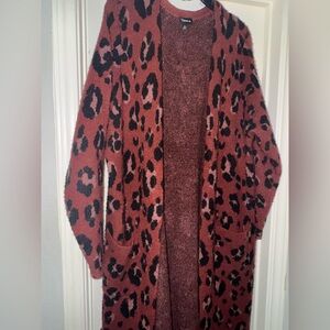 2XL Leopard Print Cardigan